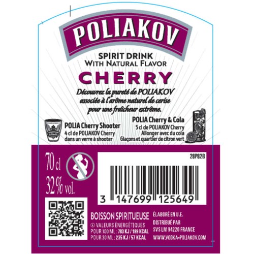 Poliakov Cherry 32° 70cl