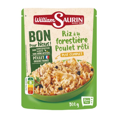 William Saurin Bons pour nous Riz à la forestière poulet rôti 300g
