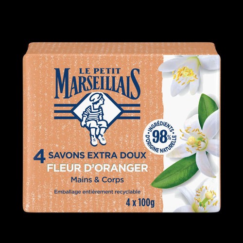 Le Petit Marseillais Savon Extra Doux Fleur D'oranger 4x100g