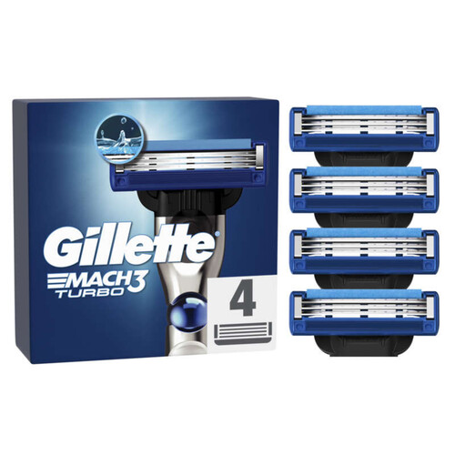 Gillette Mach3 Turbo Lames De Rasoir x4