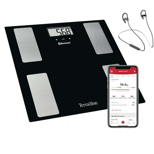 Terraillon Web Ran & Move Balance Impédancemètre Connectée & Écouteurs Sport Bluetooth