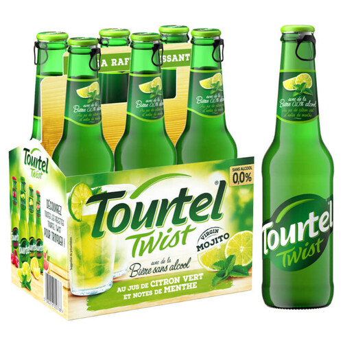 Tourtel Twist Bière sans alcool au jus de citron vert et menthe 6x27,5cl