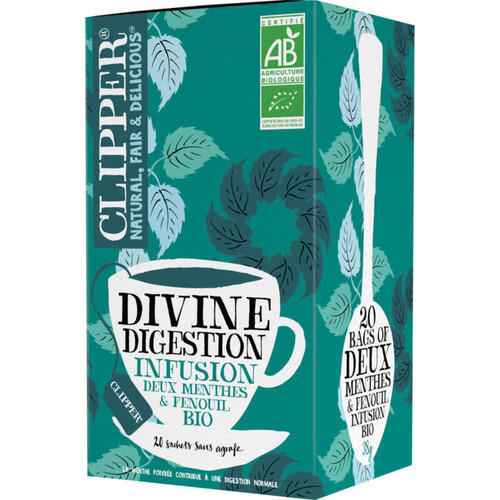 Clipper Divine Digestion Infusion Menthe et Fenouil Bio 20 sachets