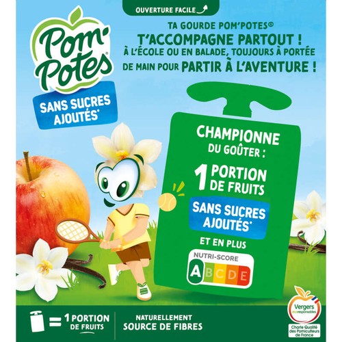 Pom'Potes Gourde Compote Pomme Vanille 4x90g