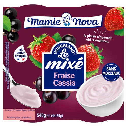 Mamie Nova Le mixé fraise-cassis 4x135g