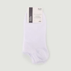 Monoprix Femme Socquettes X4 Blanches TU