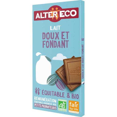 Alter Eco Chocolat au Lait Doux et fondant Bio 100g