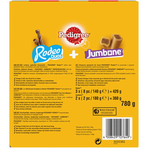 Pedigree Mega Box Jumbone + Rodeo Friandises Pour Chien 780G