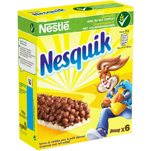 Nesquik Barres De Céréales Au Chocolat 6X25G