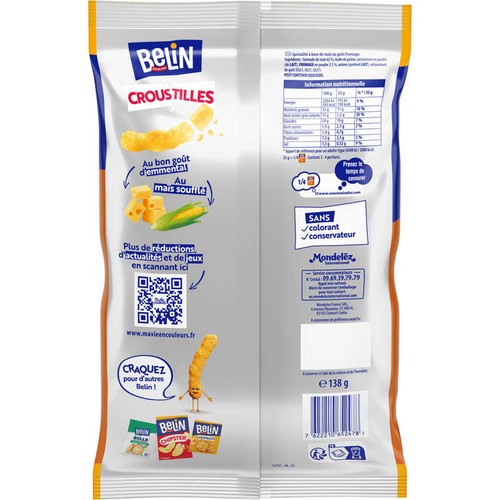 Belin Croustilles Biscuits Apéritifs Emmental 138g