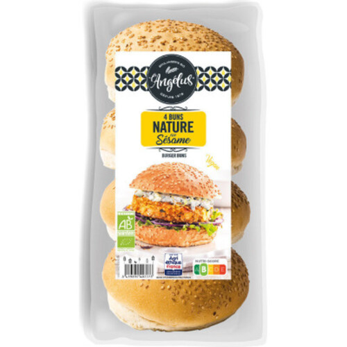 L'Angelus Buns Nature Au Sésame Bio 4x50g