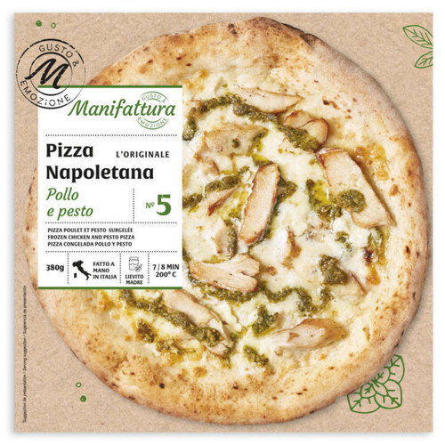 Manifatura Pizza Poulet et pesto 380g