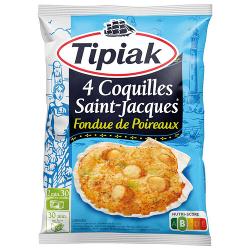 Tipiak Coquilles St Jacques et Fondue de Poireaux 4 x 90g