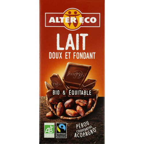 Alter Eco Chocolat au Lait Doux et fondant Bio 100g
