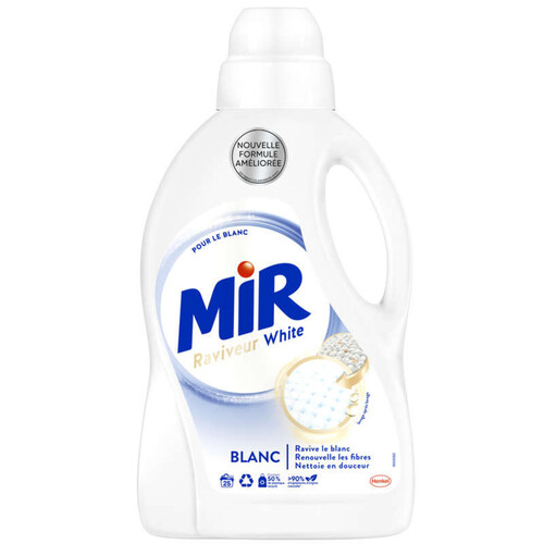 Mir White Lessive Liquide Blanc & Fibres 25 Lavages 1,5l.