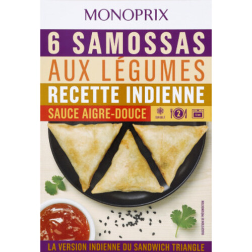 Monoprix 6 samossas aux légumes 170g