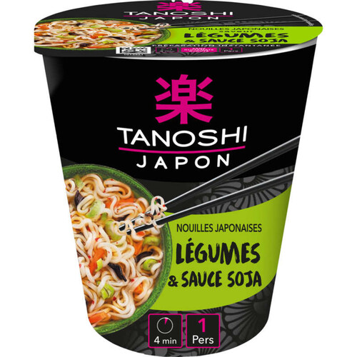 Tanoshi Nouilles Japonaises, Saveur Légumes Et Sauce Soja 65 G