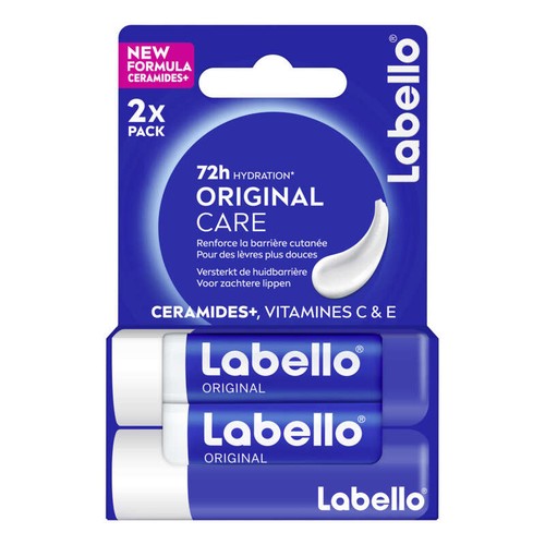 Labello Stick lèvres hydratant Huiles naturelles Original Duo 2x4,8g