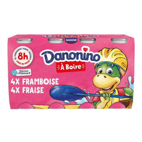 Danonino Yaourt à boire fraise framboise 8x100g