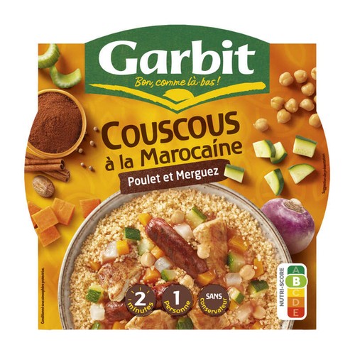 Garbit couscous à la marocaine poulet merguez 285g