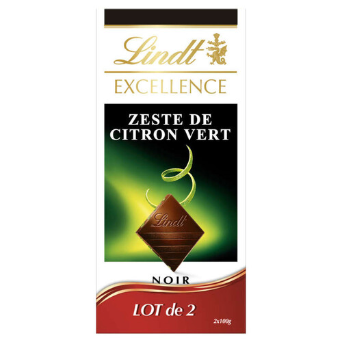 Lindt Excellence Chocolat Noir Citron Vert 2x100g