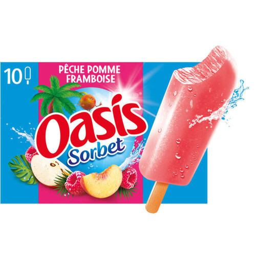 Oasis Sorbet pêche pomme framboise 400g