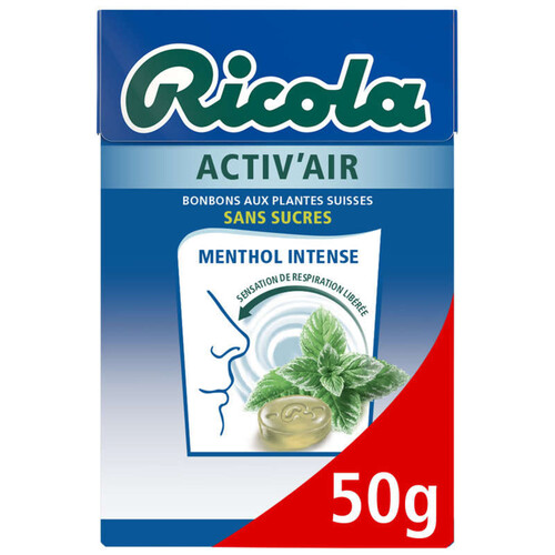 Ricola Activ'Air Bonbons Menthol Intense 50G