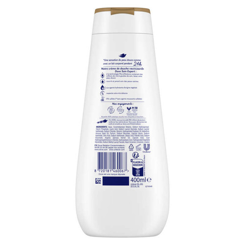 Dove Advanced Care Crème de Douche Surgras Nourrissant à l'Huile d'Argan 400ml