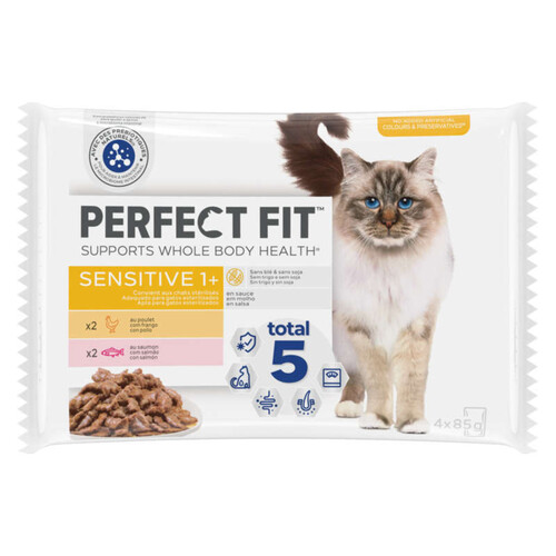 Perfect Fit Sachet Repas Poulet Saumon Pour Chats Stérilisés 4 X 85G