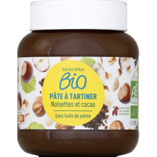 Monoprix Bio Pâte à Tartiner Noisettes et Cacao 400g