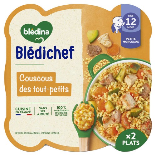 Blédina Bledichef Plat couscous Dès 12 Mois 2x230g