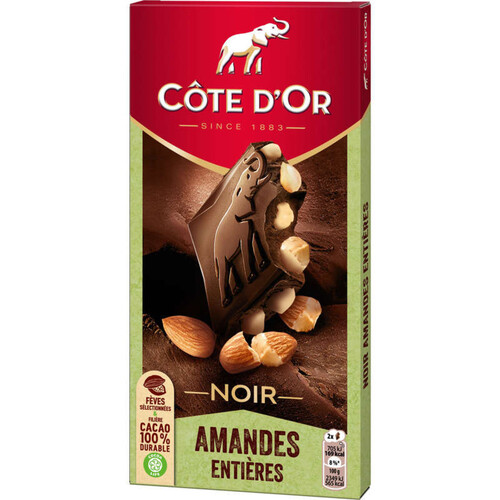 Côte d'Or Tablette Chocolat Noir aux Amandes Entières 180g