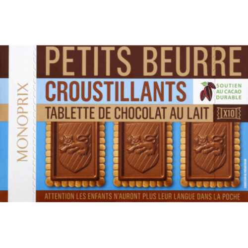 Monoprix Petits Beurre Croustillants avec Tablette de Chocolat au Lait 250g