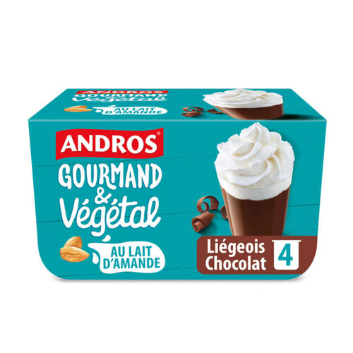 Andros Chocolat Liégeois Vegan Pots 4x90g
