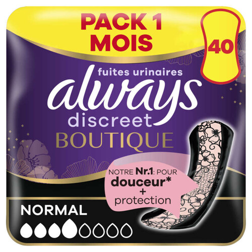 Always Discreet Discreet Serviettes Pour Fuites Urinaires  Normal x10