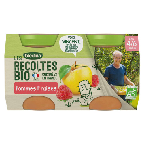 Blédina Compote Bio Pommes Fraises Dès 6 Mois 2x130g