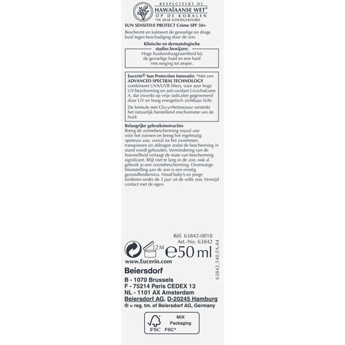 Eucerin Soins solaires Crème SPF 50+ 50ml