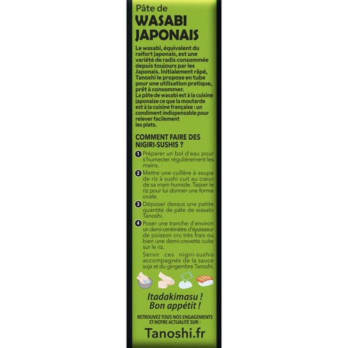 Tanoshi Condiment wasabi Japonais 43g