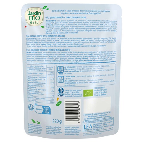 Jardin Bio Quinotto Tomate Parmesan 220g