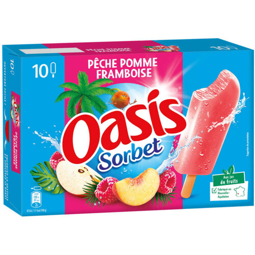 Oasis Sorbet pêche pomme framboise 400g