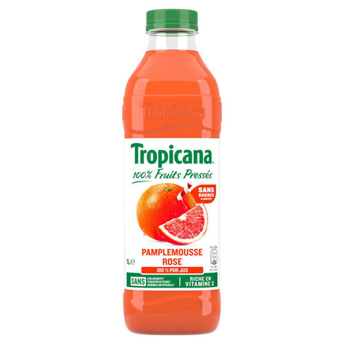 Tropicana Pur Jus de Pamplemousse Rose la Bouteille de 1L