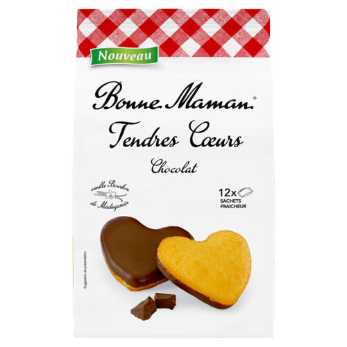 Bonne maman biscuits tendres cœurs nappés chocolat 300g