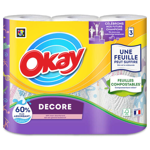 Okay Essuie-Tout Décoré x3