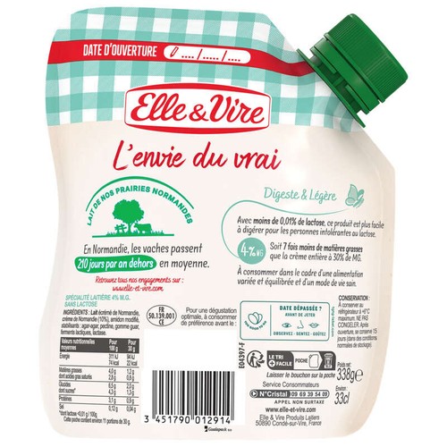 Elle & Vire Spécialité laitière sans lactose 33cl