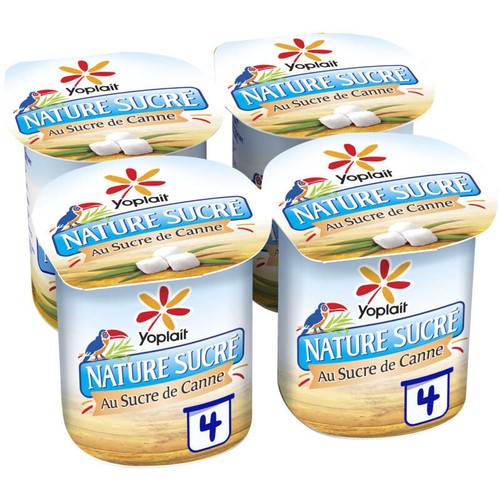 Yoplait Yaourt Nature Sucré Au Sucre De Canne 4x125g