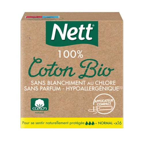 Nett Tampon Applicateur Compact Normal Bio x16
