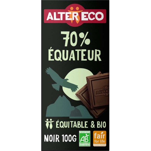 Alter Eco Chocolat noir equateur 70% Bio 100g