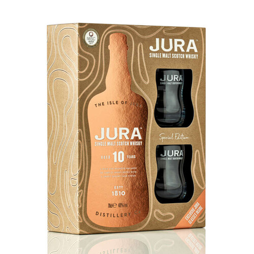 Vignoble du Jura Coffret jura Whisky Single malt scotch 10 ans + 2 verres