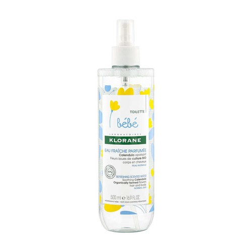 [Para] Klorane Bébé Eau Fraîche Parfumée au Calendula Apaisant Corps & Cheveux Peau Normale 500ml