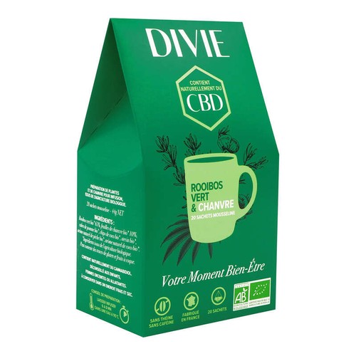 Divie Infusion Rooibos Vert et Chanvre x20 44g